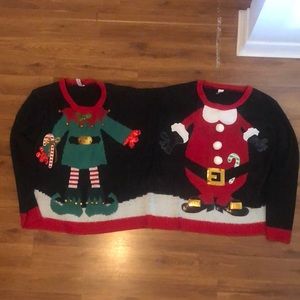 2 person ugly Christmas sweater